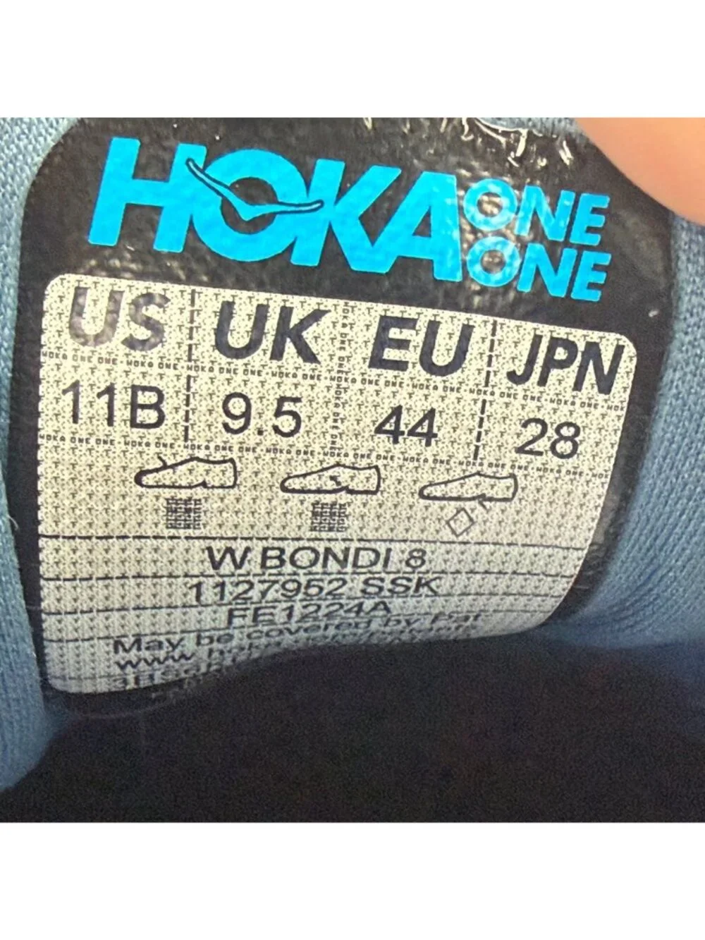 Hoka Bondi 8 Athletic Running Shoes Womens 11 Blue Pink Breathable Low Top